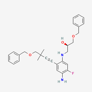 (R)-1-((4-amino-2-(4-(benzyloxy)-3,3-dimethylbut-1-yn-1-yl)-5-fluorophenyl)amino)-3-(benzyloxy)propan-2-ol