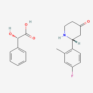 2-(4-Fluoro-2-methylphenyl)piperidin-4-one 2-hydroxy-2-phenylacetate