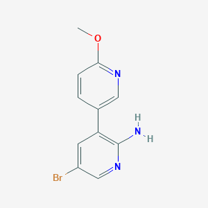 molecular formula C11H10BrN3O B8406845 5-Bromo-3-(6-methoxypyridin-3-yl)pyridin-2-amine 