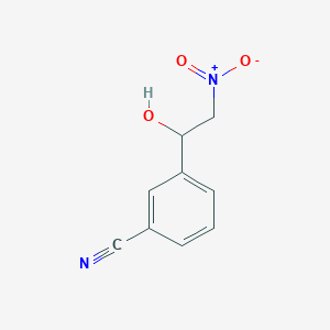 molecular formula C9H8N2O3 B8406892 3-(1-Hydroxy-2-nitroethyl)benzonitrile 