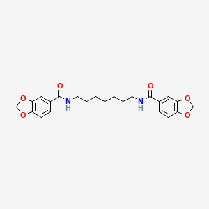 molecular formula C23H26N2O6 B8407010 N,N'-Heptamethylenebis(3,4-methylenedioxybenzamide) 