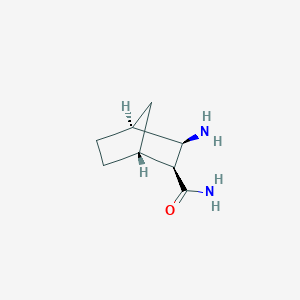 molecular formula C8H14N2O B8407030 (+/-)-(1R,2S,3R,4S)-3-aminobicyclo[2.2.1]heptane-2-carboxamide 