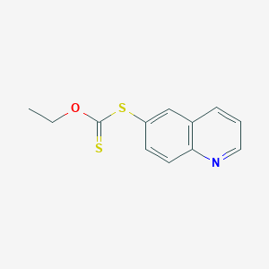 molecular formula C12H11NOS2 B8407055 dithiocarbonic acid O-ethyl ester S-quinolin-6-yl ester 