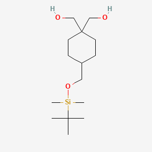 molecular formula C15H32O3Si B8407080 (4-((Tert-butyldimethylsilyloxy)methyl)cyclohexane-1,1-diyl)dimethanol 