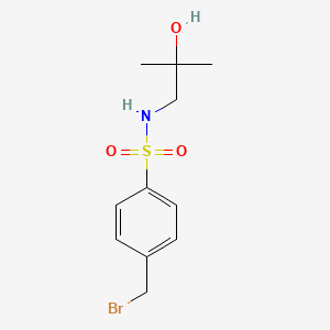 molecular formula C11H16BrNO3S B8407090 4-Bromomethyl-N-(2-hydroxy-2-methylpropyl)benzenesulfonamide 