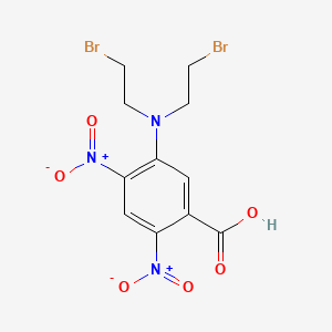 molecular formula C11H11Br2N3O6 B8407113 5-[Bis(2-bromoethyl)amino]-2,4-dinitrobenzoic acid 