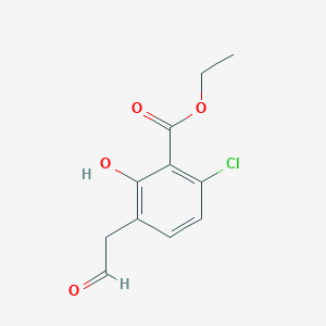 molecular formula C11H11ClO4 B8407201 2-(4-Chloro-3-ethoxycarbonyl-2-hydroxyphenyl)acetaldehyde 