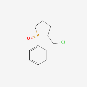 molecular formula C11H14ClOP B8407203 2-(Chloromethyl)-1-phenyl-1lambda5-phospholane 1-oxide 