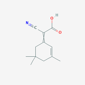 molecular formula C12H15NO2 B8407224 2(3,5,5-Trimethyl-2-cyclohexenylidene) cyanoacetic acid 