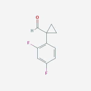 molecular formula C10H8F2O B8407282 1-(2,4-Difluorophenyl)cyclopropane-1-carbaldehyde 