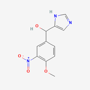 molecular formula C11H11N3O4 B8407289 1H-imidazol-4-yl(4-methoxy-3-nitrophenyl)methanol 
