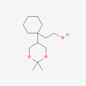 molecular formula C14H26O3 B8407296 2-[1-(2,2-Dimethyl-1,3-dioxan-5-yl)cyclohexyl]ethanol 
