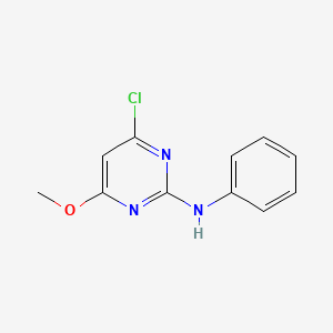 molecular formula C11H10ClN3O B8407314 2-Anilino-4-chloro-6-methoxypyrimidine 