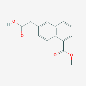 molecular formula C14H12O4 B8407343 6-Carboxymethyl-naphthalene-1-carboxylic acid methyl ester 