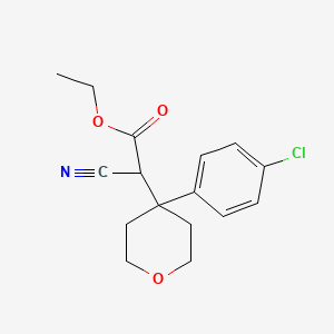 molecular formula C16H18ClNO3 B8407356 (4-{4-Chloro-phenyl}-tetrahydro-pyran-4-yl)-cyano-acetic acid ethyl ester CAS No. 422280-50-0