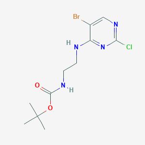 tert-butyl N-[2-[(5-bromo-2-chloro-pyrimidin-4-yl)amino]ethyl]carbamate