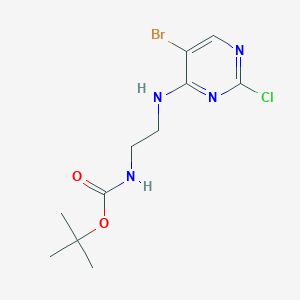 molecular formula C11H16BrClN4O2 B8407364 tert-butyl N-[2-[(5-bromo-2-chloro-pyrimidin-4-yl)amino]ethyl]carbamate 