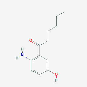 molecular formula C12H17NO2 B8407382 1-(2-Amino-5-hydroxyphenyl)-1-hexanone 
