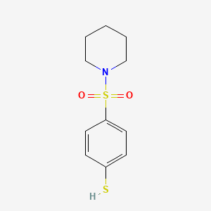 molecular formula C11H15NO2S2 B8407395 4-(N-piperidinylsulfonyl)thiophenol 