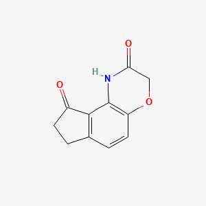 molecular formula C11H9NO3 B8407461 7,8-Dihydroindeno[5,4-b][1,4]oxazine-2,9(1H,3H)-dione 