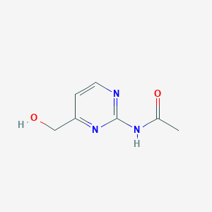 molecular formula C7H9N3O2 B8407497 2-Acetylamino-4-hydroxymethylpyrimidine 