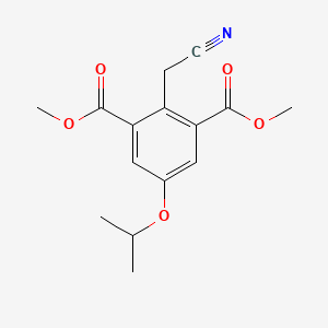 molecular formula C15H17NO5 B8407546 Dimethyl 2-(cyanomethyl)-5-(propan-2-yloxy)benzene-1,3-dicarboxylate 