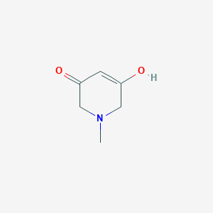 molecular formula C6H9NO2 B8407555 1-Methyl-3-oxo-5-hydroxy-1,2,3,6-tetrahydropyridine 