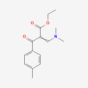 molecular formula C15H19NO3 B8407617 3-Dimethylamino-2-(4-methyl-benzoyl)-acrylic acid ethyl ester 