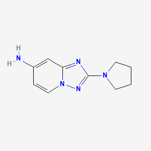 molecular formula C10H13N5 B8407628 2-(Pyrrolidin-1-yl)-[1,2,4]triazolo[1,5-a]pyridin-7-amine 