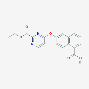molecular formula C18H14N2O5 B8407630 4-(5-Carboxy-naphthalen-2-yloxy)-pyrimidine-2-carboxylic acid ethyl ester 