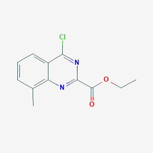 molecular formula C12H11ClN2O2 B8407657 Ethyl 4-chloro-8-methylquinazoline-2-carboxylate 
