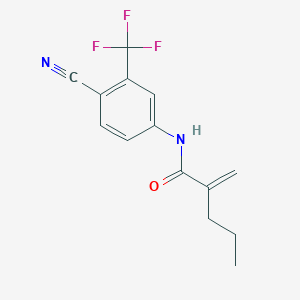 molecular formula C14H13F3N2O B8407684 N-(4-Cyano-3-trifluoromethyl-phenyl)-2-propyl-acrylamide 