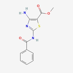 molecular formula C12H11N3O3S B8407709 Methyl 4-amino-2-benzamidothiazole-5-carboxylate 