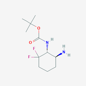 molecular formula C11H20F2N2O2 B8407829 tert-butyl[(1R,6S)-6-amino-2,2-difluorocyclohexyl]carbamate 