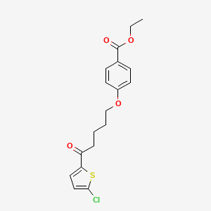 molecular formula C18H19ClO4S B8407838 Ethyl 4-[5-(5-chloro-2-thienyl)-5-oxo-pentoxy]benzoate 