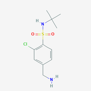molecular formula C11H17ClN2O2S B8407863 4-Aminomethyl-N-tert-butyl-2-chloro-benzenesulfonamide 