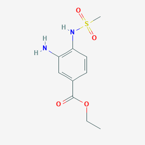 molecular formula C10H14N2O4S B8407963 Ethyl 3-amino-4-[(methylsulfonyl)amino]benzoate 