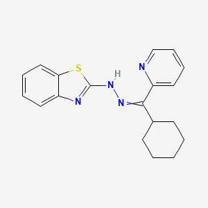 molecular formula C19H20N4S B8407993 Cyclohexyl-(2-pyridyl)-methanone-(1,3-benzothiazol-2-yl)-hydrazone 
