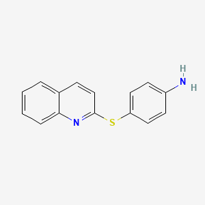 molecular formula C15H12N2S B8408001 2-(4-Aminophenylthio)quinoline 