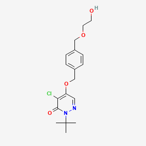 molecular formula C18H23ClN2O4 B8408036 2-tert-butyl-4-chloro-5-[4-(2-hydroxyethoxymethyl)benzyloxy]-2H-pyridazin-3-one 