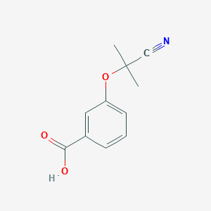 molecular formula C11H11NO3 B8408044 3-(1-Cyano-1-methylethoxy)benzoic acid 