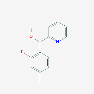 molecular formula C14H14FNO B8408052 (2-Fluoro-4-methylphenyl)(4-methyl-pyridin-2-yl)methanol 