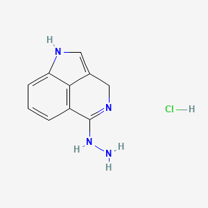molecular formula C10H11ClN4 B8408063 Pyrrolo(4,3,2-de)isoquinolin-5(1H)-one, 3,4-dihydro-, hydrazone, monohydrochloride CAS No. 53462-68-3