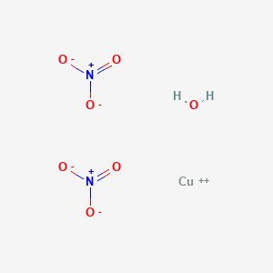 molecular formula CuH2N2O7 B084081 铜(II)硝酸盐水合物 CAS No. 13778-31-9