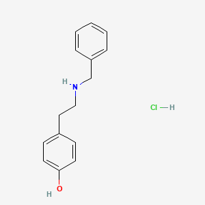 molecular formula C15H18ClNO B8408110 Phenol, 4-(2-((phenylmethyl)amino)ethyl)-, hydrochloride CAS No. 60000-00-2