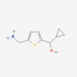 molecular formula C9H13NOS B8408135 Cyclopropyl (5-aminomethylthien-2-yl) carbinol 