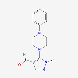 molecular formula C15H18N4O B8408161 1-Methyl-5-(4-phenylpiperazin-1-yl)-1H-pyrazol-4-carbaldehyde 