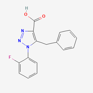 molecular formula C16H12FN3O2 B8408191 5-benzyl-1-(2-fluorophenyl)-1H-1,2,3-triazole-4-carboxylic acid 