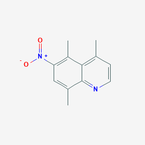 molecular formula C12H12N2O2 B8408250 4,5,8-Trimethyl-6-nitroquinoline 