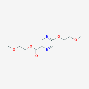 molecular formula C11H16N2O5 B8408257 2-Methoxyethyl 5-(2-methoxyethoxy)-pyrazine-2-carboxylate 